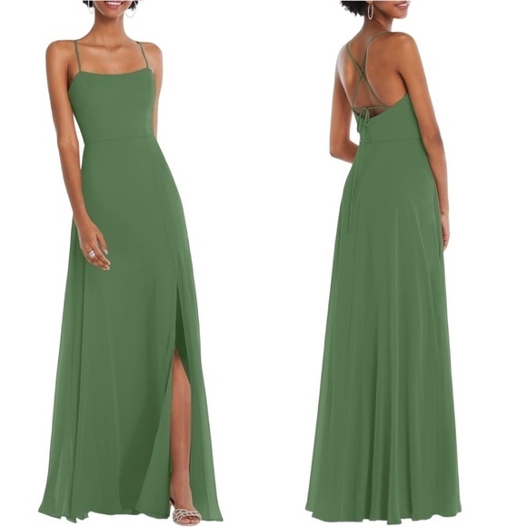 After Six Size 10 Vineyard Green Convertible Tie Evening Gown - Picture 1 of 10